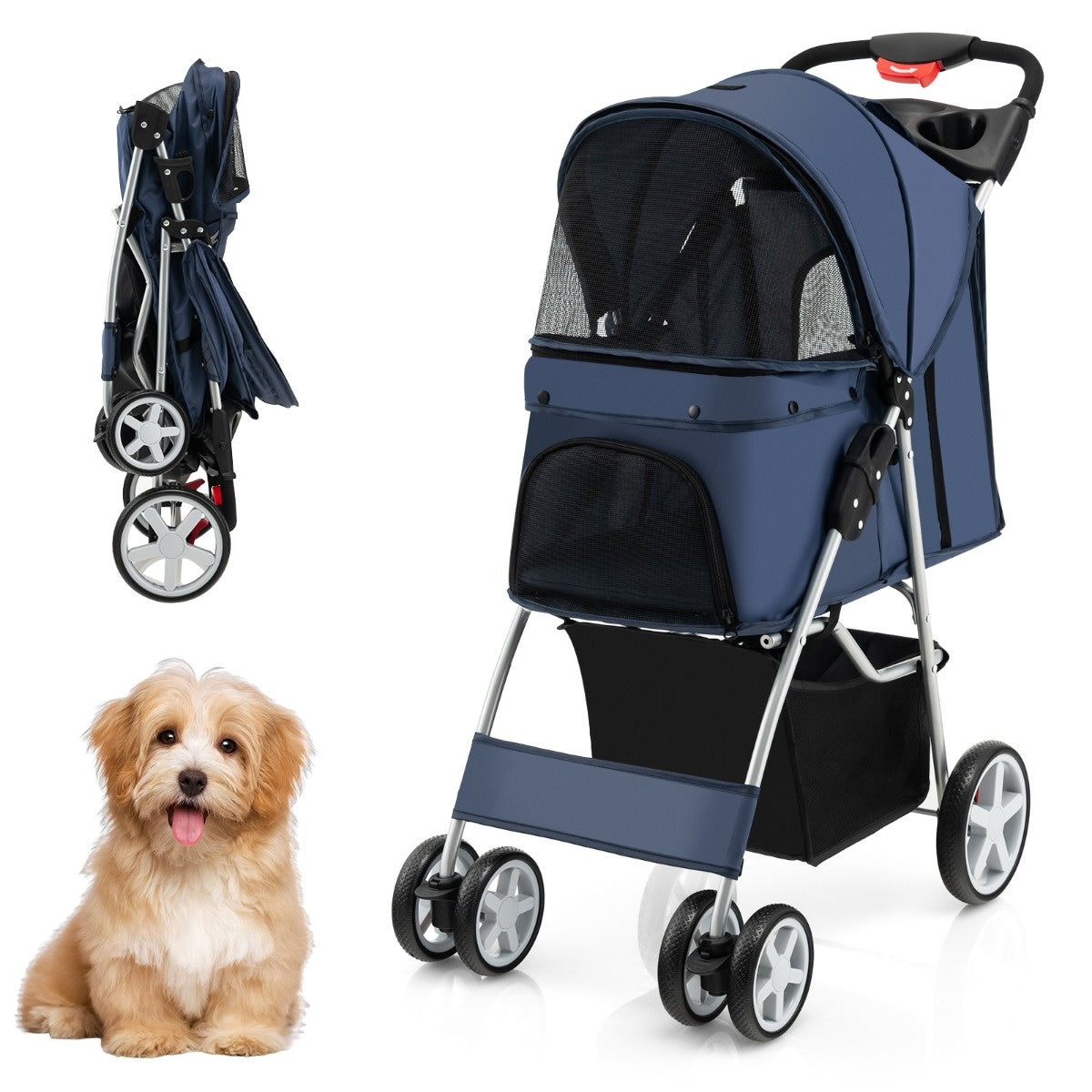 Coast Hundeauto Haustierbuggy bis zu 15 kg 81 x 45 x 101 cm dunkelblau