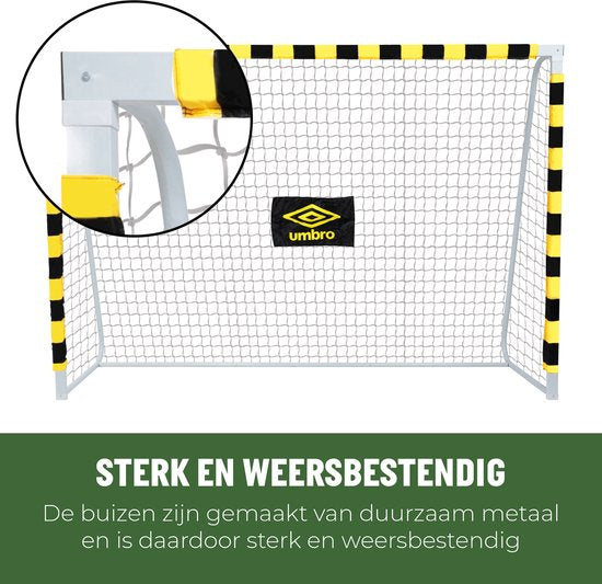 Umbro - Fußballtor groß - Metall - 300 x 200 x 90cm - schwarz/gelb