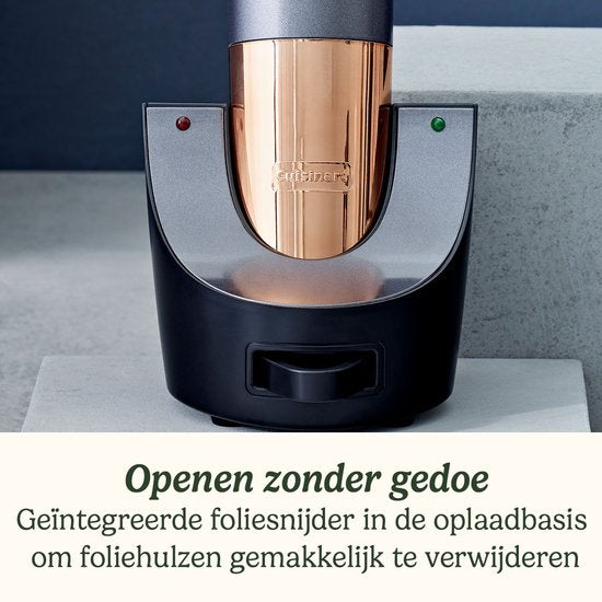 Cuisinart – Elektrischer Korkenzieher – Wiederaufladbarer Weinöffner – Flaschenöffner – Schwarz