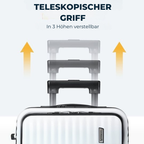 Pathsail - Handgepäck Koffer mit Fronttasche - inkl. TSA-Schloss & Spinner-Räder - Leicht - Weiß