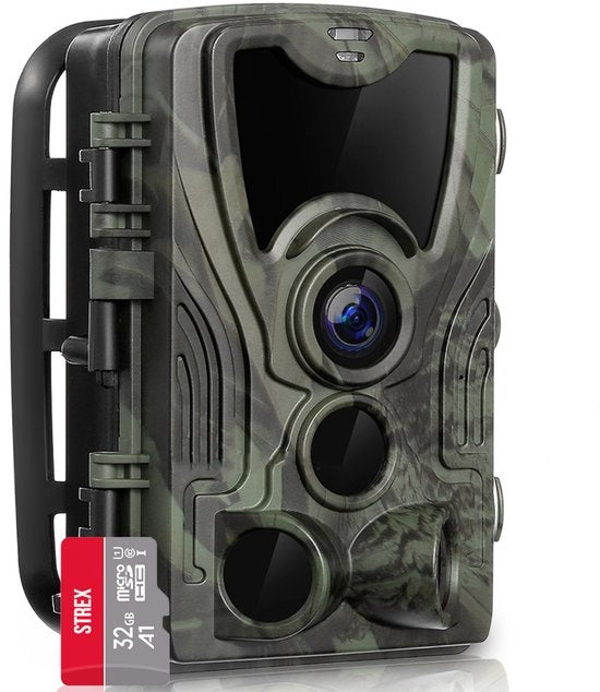 Strex Wildtierkamera mit WiFi und Nachtsicht - 120MP 4K ULTRA HD - Wasserdicht - Inkl. 32 GB SD - Wildtierkamera