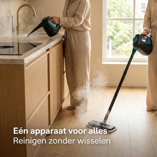 CleanKoala 2-in-1-Dampfreiniger – 15 Sekunden Aufheizzeit – 30 Minuten Dampfreinigung – inkl. 12 Zubehörteile und 3 zusätzliche Tücher