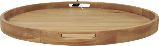 AXI Dewi Teak-Tablett Ø 60 cm – Rundes Tablett – Teakholz – Für Gläser und Tischdekoration – Für drinnen und draußen