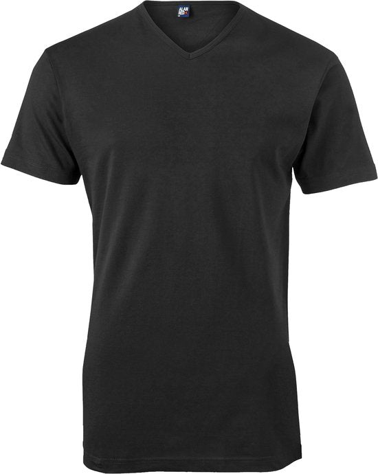 Alan Red T-Shirt Vermont – extra lang – V-Ausschnitt – schwarz