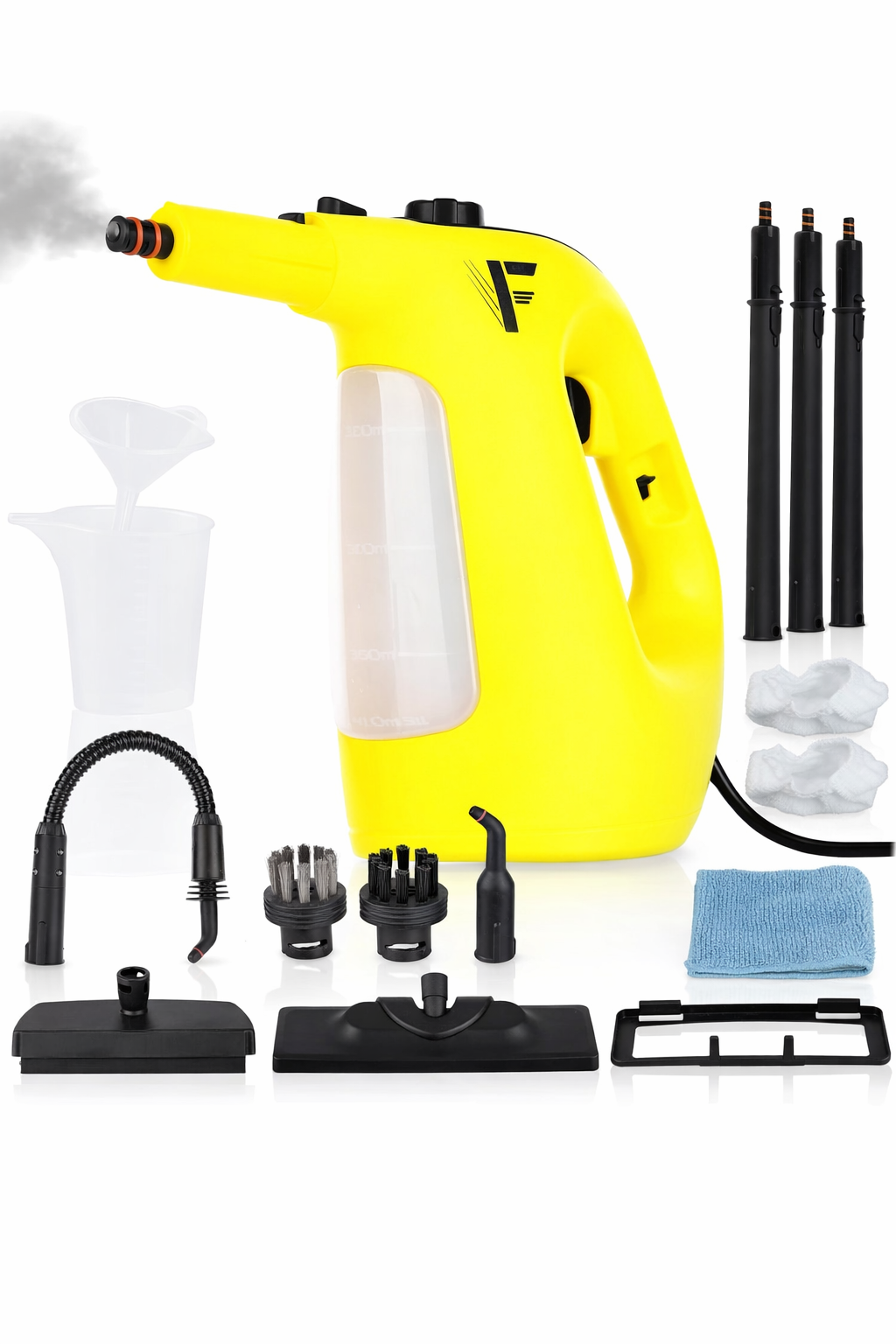 Neighbour's Friend 2-in-1 Dampfreiniger mit Wischfunktion 120 cm - 1500 W - 450 ml - 4 m Kabel - Gelb