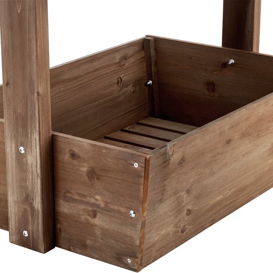 tectake® Vertical Garden Flora - Mit 4 Pflanzgefäßen für Blumen, Kräuter oder Gemüse - Braun - 85 x 45 x 140 cm - Gärtner für den Nutzgarten - Kippbare Blumenkästen aus lackierter Kiefer - Inklusive Vlies/Wurzeltuch - Wetterfest und stabil