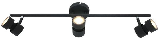 Spot Natasja 7903ZW, schwarz, 3-flammige, dimmbare GU10-Deckenleuchte mit Metall- und Kunststoffkonstruktion, modernes Design, 68 cm breit – Steinhauer