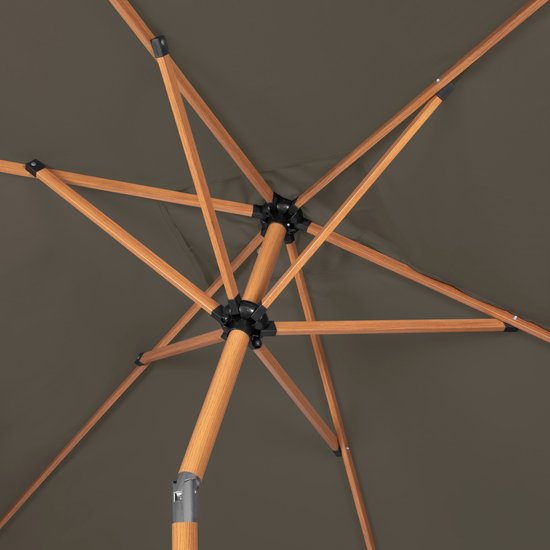 VONROC Premium Stick Sonnenschirm Rapallo 200x300cm - Inkl. Schutzhülle - Rechteckiger Sonnenschirm - Neigbar - UV-beständiges Tuch - Holzoptik - Taupe