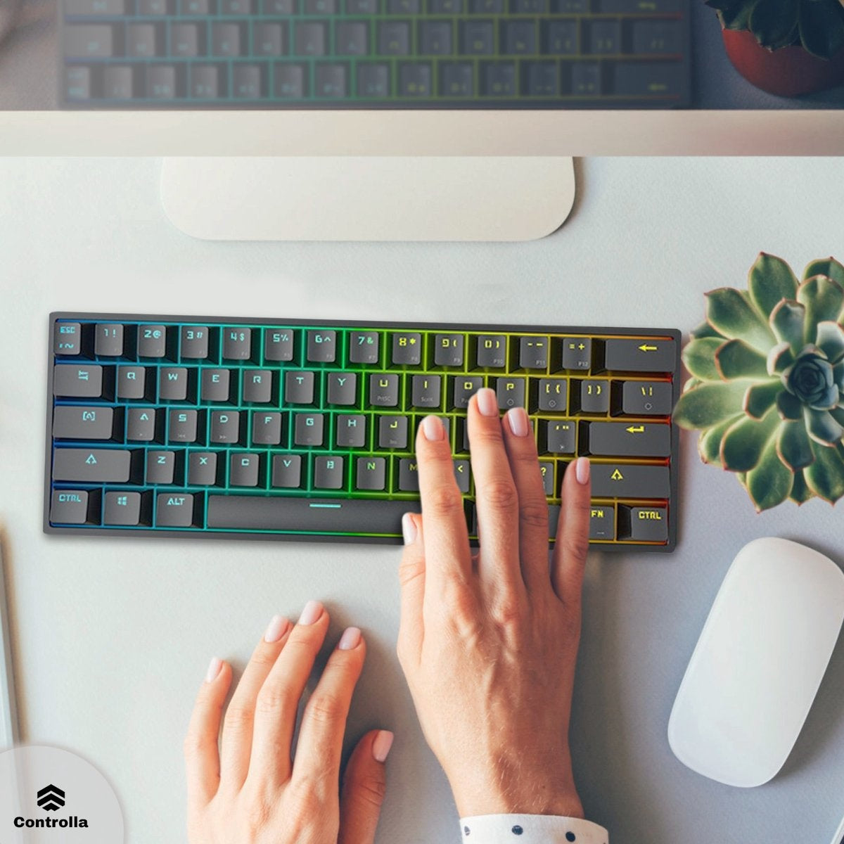 Controlla - Gaming-Tastatur 60 Prozent - Mechanisch - schwarz