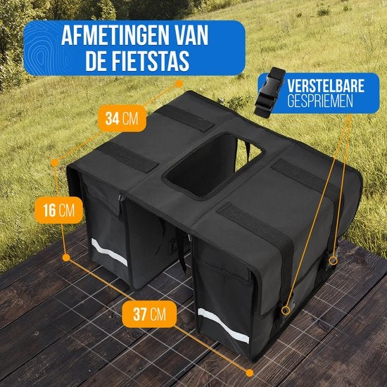 Strex Double Panniers Waterproof Ã¢â‚¬" Packtasche 40 Liter Ã¢â‚¬" Schwarz - Mit Reflektoren - Elektrofahrrad