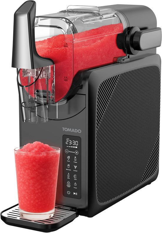 Tomado TSM2002B - Slush-Maschine - Slushpuppy-Maschine - 5-in-1 Slush - Slush Puppy - 2 Liter Slush - bis zu 12 Stunden gefrorene Getränke - Touch Control Bedienung - Schwarz