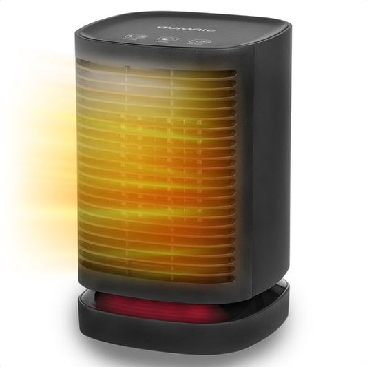 Auronic Elektrische Heizung - Heizlüfter - 3 Stufen - 950W - LED-Anzeige - Rotierend - Schwarz
