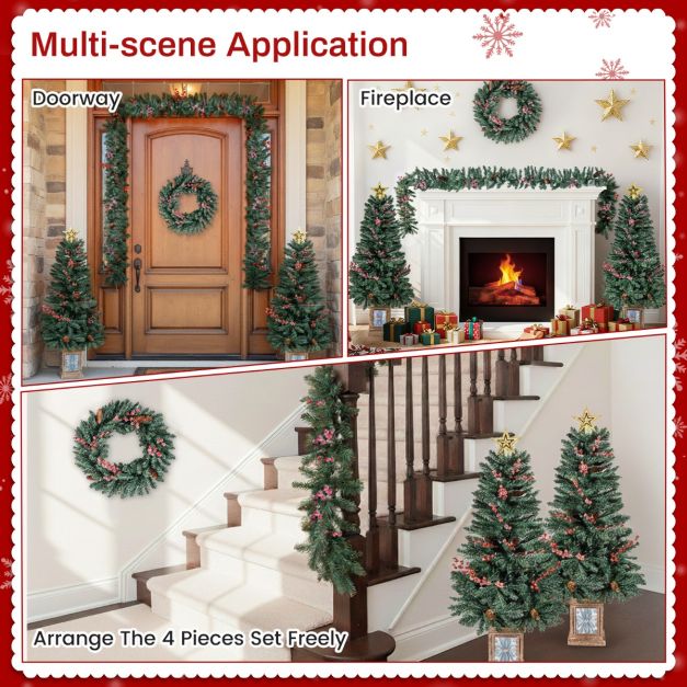 Weihnachtsdeko-Set Coast - Baum - Girlande - Kranz - Eingang - PVC - 4-tlg.