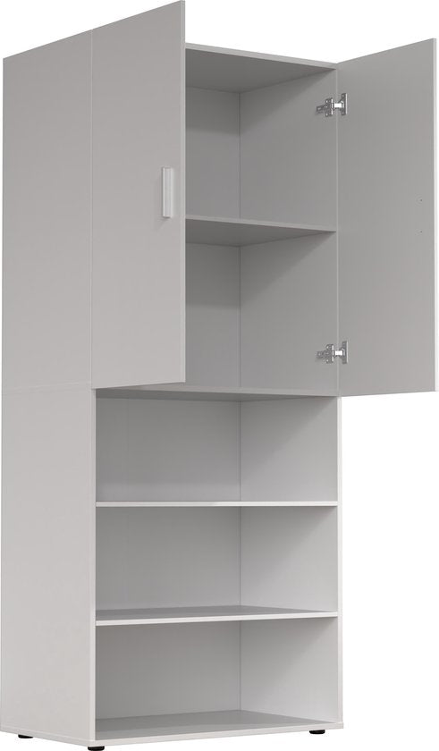 Kleiderschrank – Aufbewahrungsschrank – Einlegeböden – 80 cm breit – weiß