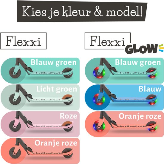 Chillafish Kinder-Tretroller für Jungen und Mädchen ab 5 Jahren mit Fußbremse – Blau-Grün – Tretroller mit verstellbarem Lenker – Zusammenklappbar und leicht, mit ABEC-5-Rädern – Modell Flexxi