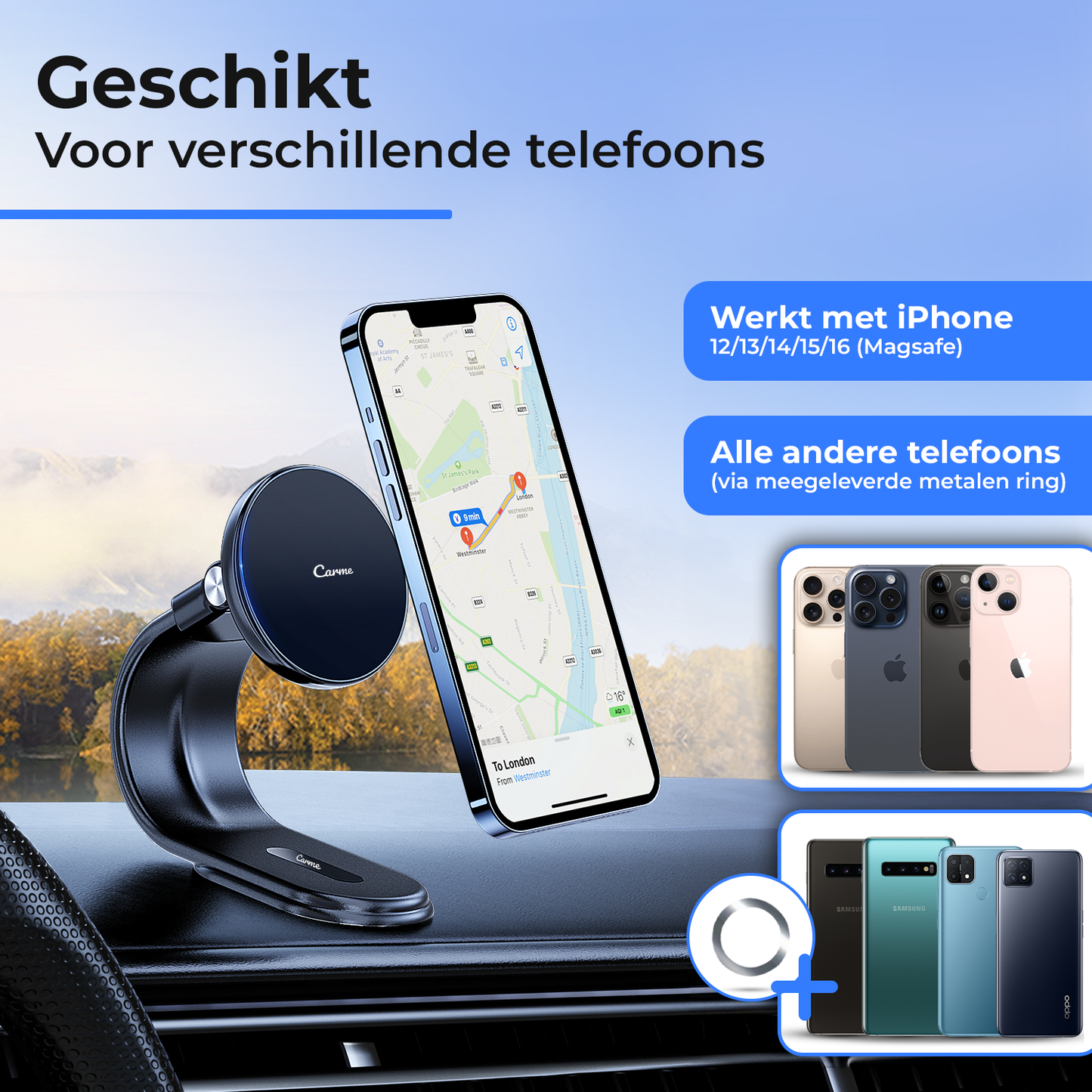 Carme MagSafe-Handyhalterung – Schwarz