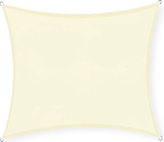 Goliving Schaduwdoek - Vierkant zonnezeil - Zonnedoek - Blokkeert UV-straling - 3.6 x 3.6 meter - Creme wit