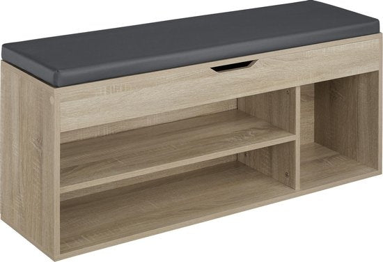 tectake - Natalya Schuhbank - Helles Holz, Eiche Sonoma - 403625