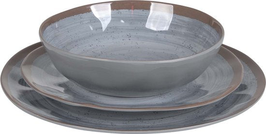 Bo-Camp – Geschirr – Halo – 12-teilig – Grau