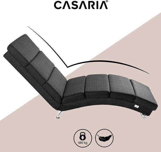 Casaria Recliner London - Loungesessel Verchromt - Anthrazit