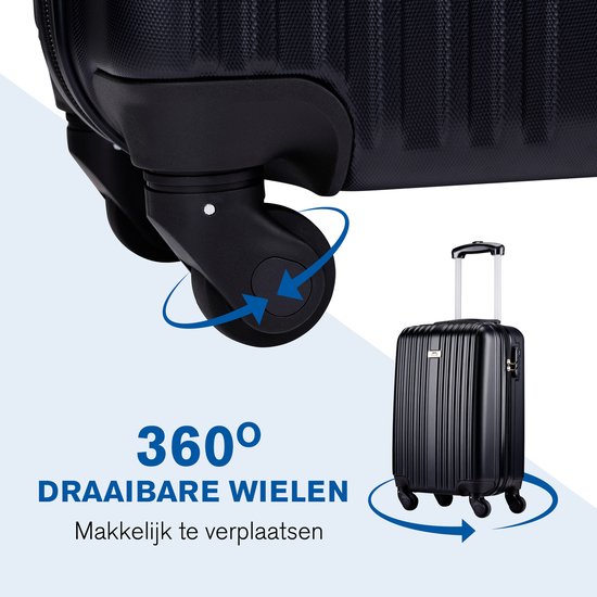 Slazenger - Kofferset 2 Stück - Handgepäcktrolley 26L und geräumiger Koffer 71L - Schwarz