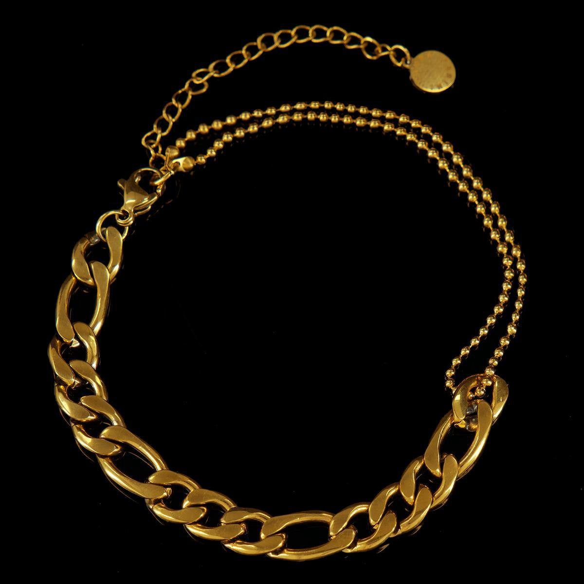 Laura Ferini Damenarmband Prego Gold - Goldfarbenes Gliederarmband - 18K Gelbgold plattiert - Schmuck - Accessoires - Damenarmband