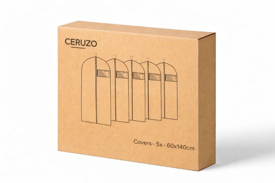 Ceruzo Clothes covers 5 Pieces - 60x140 cm - Schutzhülle - Fenster - Schwarz