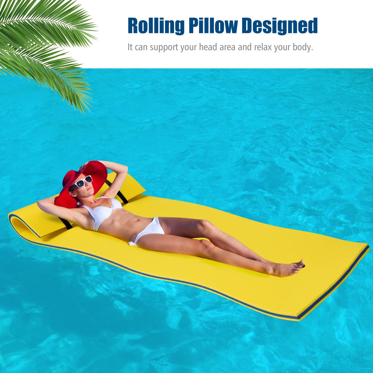 Coast Watermat Schwimmende Schaumstoffmatte XPE - 220 x 90 x 4 cm - Gelb
