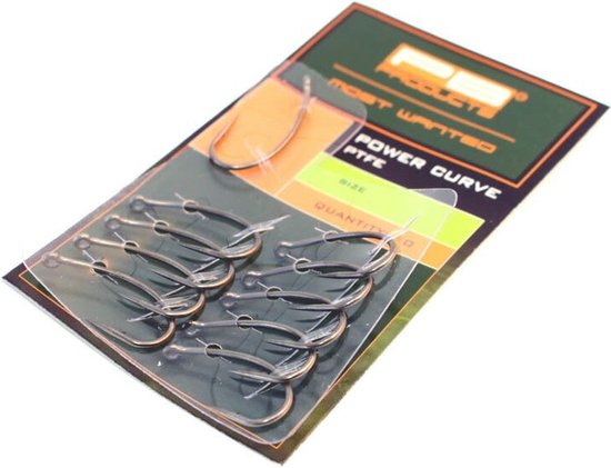 PB Products - Power Curve Hook PTFE - Karpfenhaken 10 Stück - Größe 2