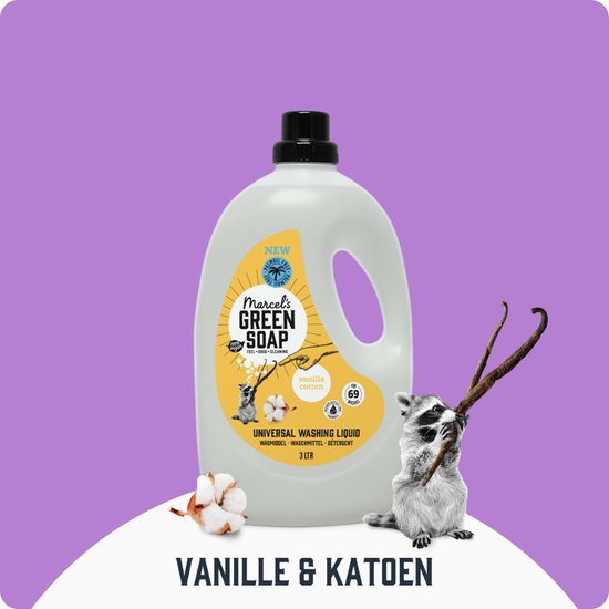 Marcel's Green Soap Universalwaschmittel - Großpackung - Vanille & Baumwolle - 3L - 69 Waschgänge