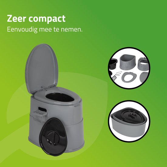 Bo-Camp - Tragbare Toilette teilbar - 7 Liter - Kompakt