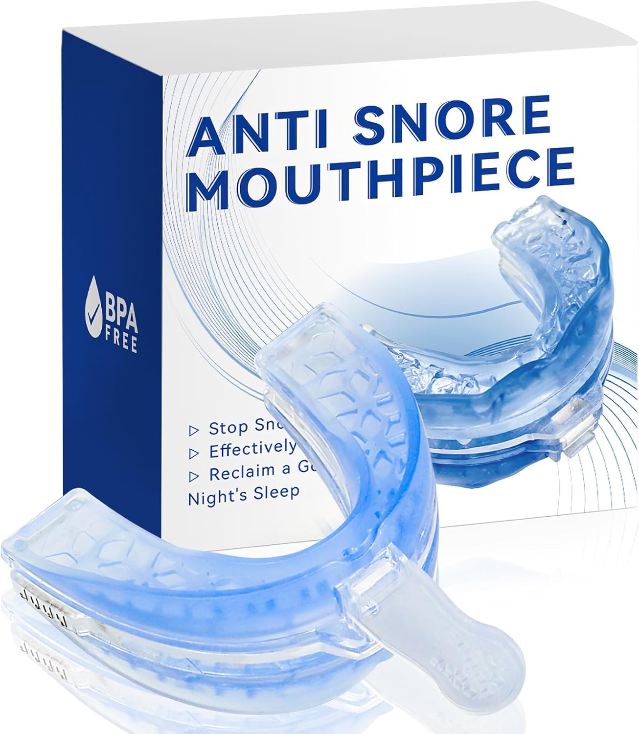 SuWeei Anti-Schnarch-Schiene, verstellbar – Anti-Schnarch-Mundstück für Erwachsene – EVA – Blau