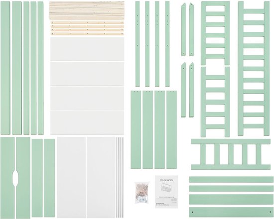 Kinderbett Marli - 90 x 200 cm - Mint - inkl. Bettkästen