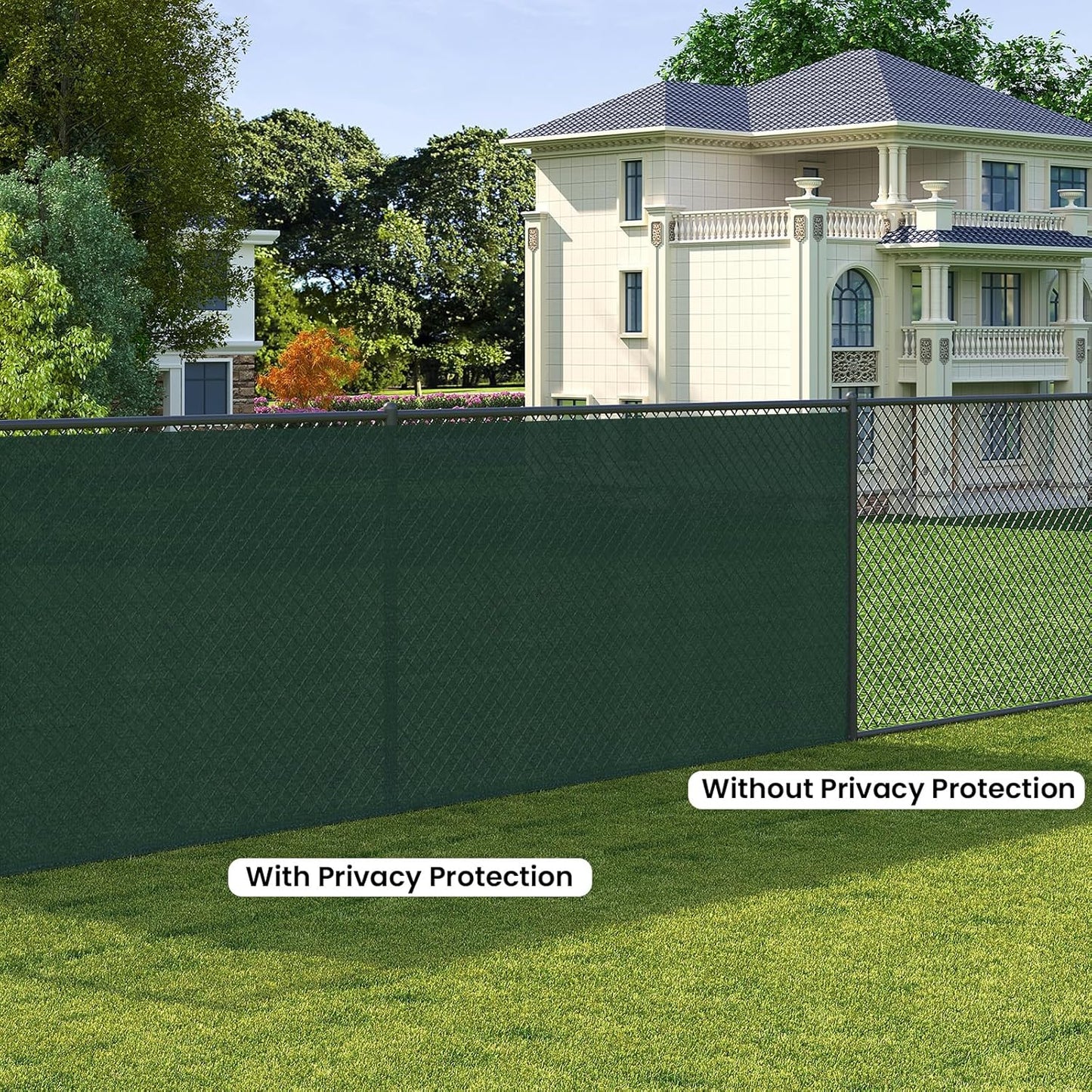 Woltu Sichtschutz Garten und Balkon 1 x 6 m Grün HDPE 180 g/m² - Schattentuch und Windschutz