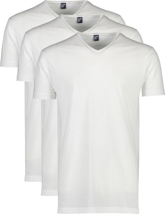Alan Red – Vermont T-Shirt mit V-Ausschnitt, weiß, 3er-Pack – Herren – Größe XL – Regular-Fit