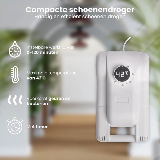 Nexxt Kompakter elektrischer Schuhtrockner – Schuhauffrischer – Shoe Dryer – Tötet Bakterien ab und beugt Gerüchen vor – Max. 42 °C – 150 W