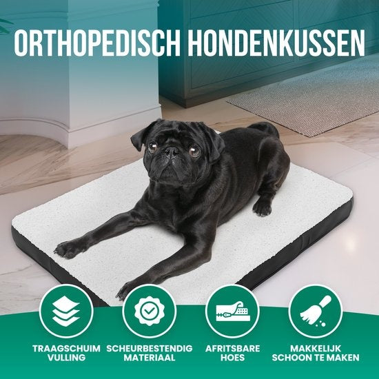 Avalo Orthopädisches Hundekissen S - 45x65 cm - Waschbar / Memory Foam / Anti-Rutsch - Orthopädischer Hundekorb