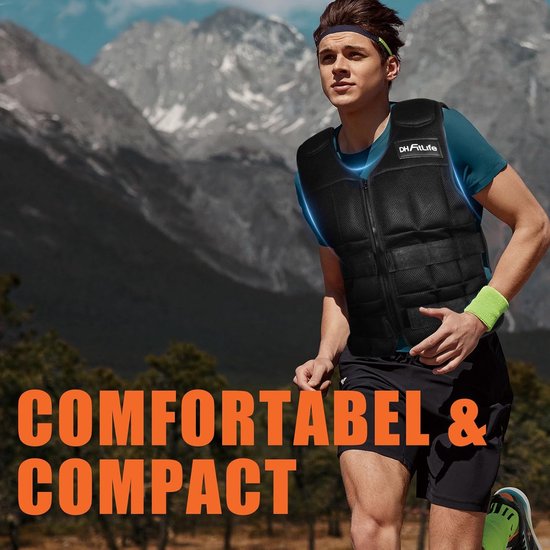 DH FitLife Einstellbare Gewichtsweste 10KG/20KG/30KG für Muskelaufbau und Krafttraining | Gewichtsweste | Laufweste Damen Herren | Fitness Trainingsweste