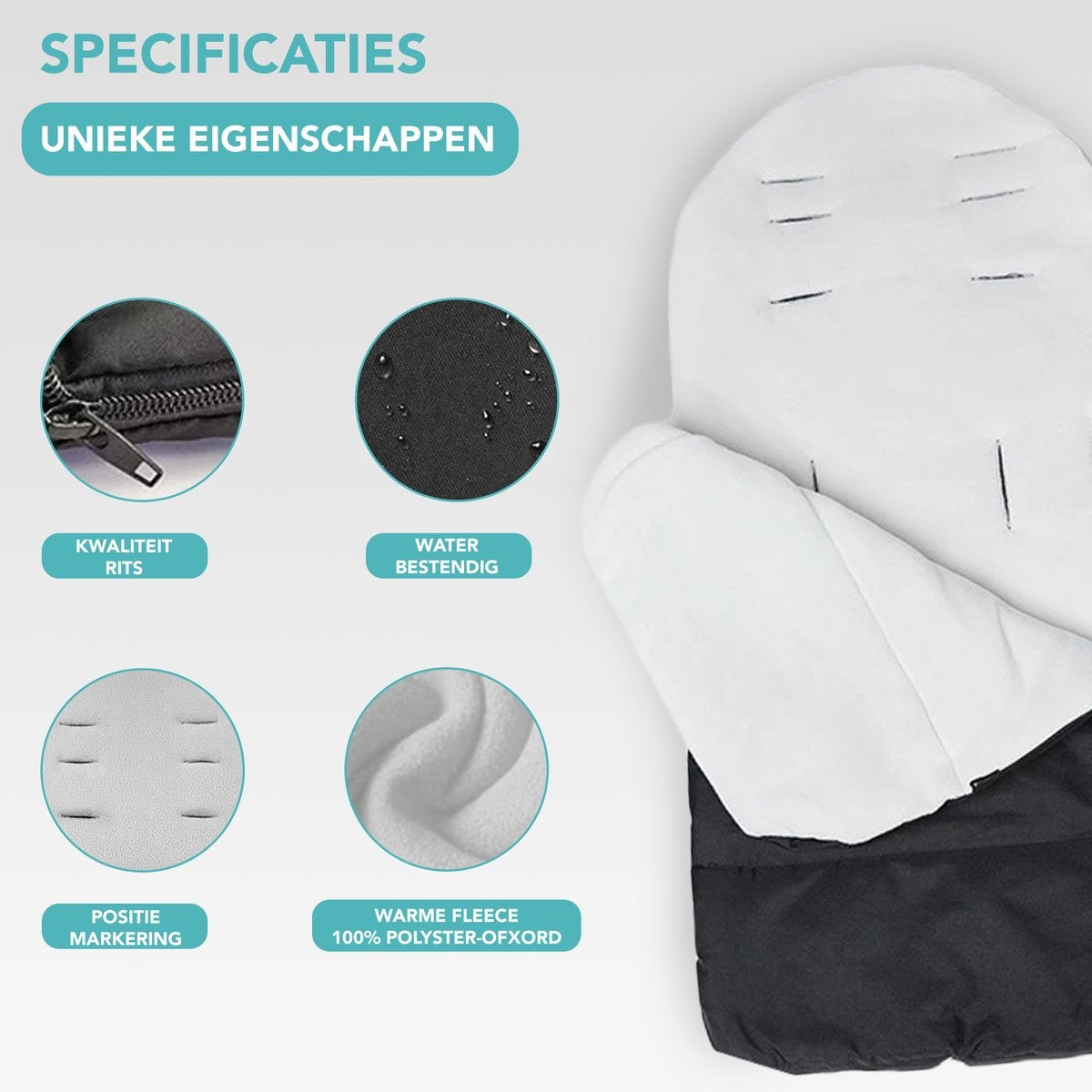 AchatÃ© Fußsack - Für Kinderwagen oder Stuhl - Babyschlafsack - Autositz - Weiß