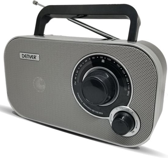 Denver - TR51 - Radio Retro - mit Batterie oder Netzstrom - Tragbar - Grau