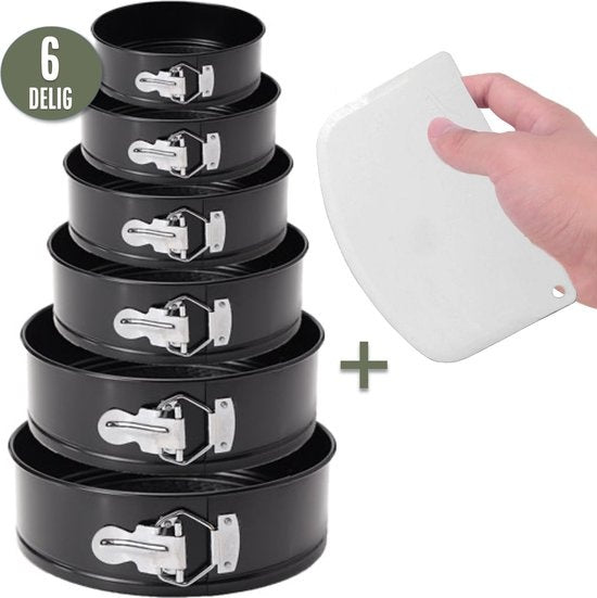 COOCK 6-teiliges Backblech-Set - Springform - Antihaft-Kuchenform - 12 bis 28 cm Durchmesser -Kuchenform inkl. Teigkneter & E-Book