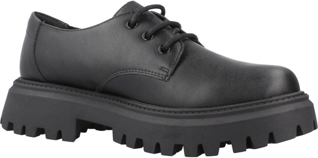 Geox J Maquinnens Mädchen-Uniformkleid-Schuhe Schwarz – Größe 41 EU – Atmungsaktive Derby-Slipper