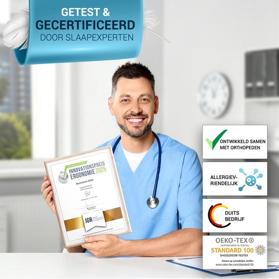 Glckstoff Orthopädisches Kissen – Ergonomisches Nackenschaumkissen gegen Nacken- und Rückenschmerzen, hypoallergen, verstellbar, ideal für Seiten- und Rückenschläfer, grau