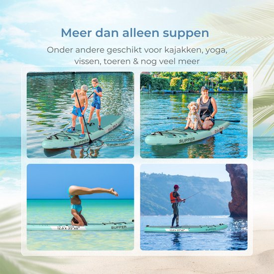 Supper - Sup Board XL - Max 220KG - Aufblasbar - 381 x 81 cm - Türkis