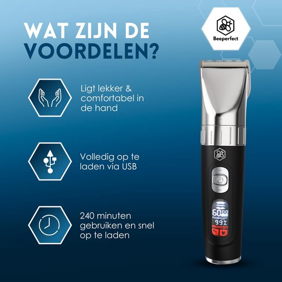 Beeperfect® Clippers Men - Haarschneider - Haarschneider Männer Kopfhaar - Trimmer für Kopf & Bart - Haarschneider - Trimmer