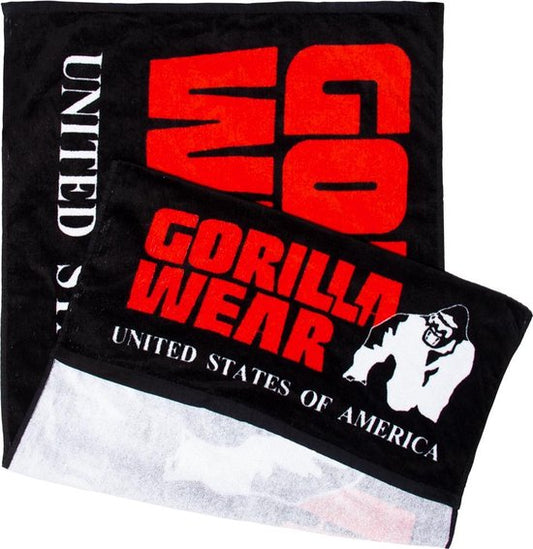 Gorilla Wear - Gym Handtuch - mit Anti-Rutsch-System - Schwarz/Rot