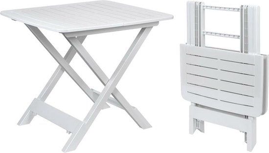 Pro Garden Klapptisch / Camping-Tisch aus Kunststoff 45 x 43 x 50 cm Weiß