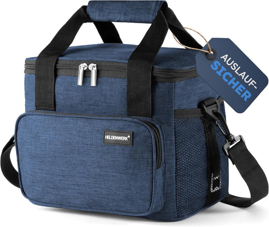 HELDENWERK Kühltasche - Klein & faltbar - 10 Liter Thermo-Lunchbag - Isoliert, wasserdicht & auslaufsicher - Picknicktasche - Marineblau