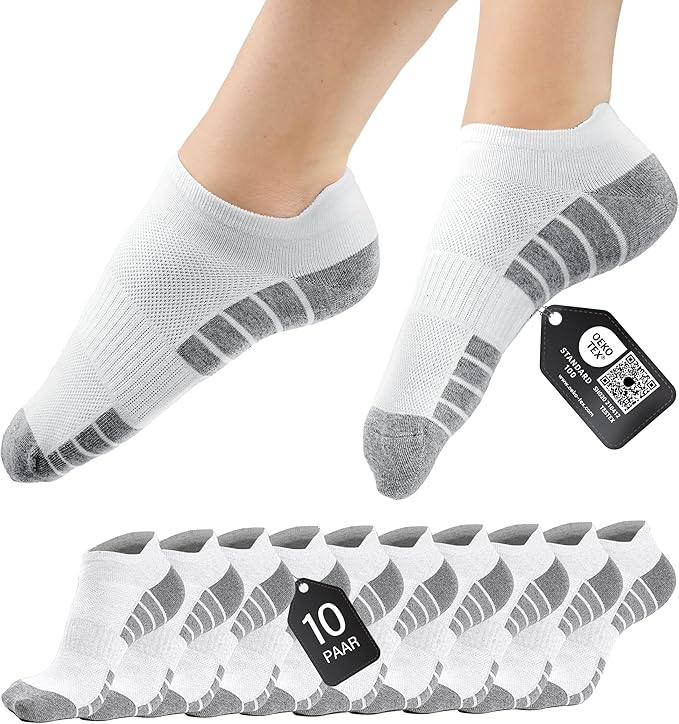 Heroism Sneaker Socken für Damen und Herren 10 Paar - Kurze Sportsocken mit atmungsaktiver Baumwolle - Größe 39-42