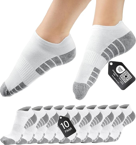 Heroism Sneaker Socken für Damen und Herren 10 Paar - Kurze Sportsocken mit atmungsaktiver Baumwolle - Größe 39-42